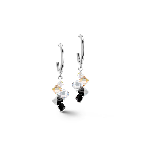 COEUR DE LION Silver Black Dancing Crystals Earrings