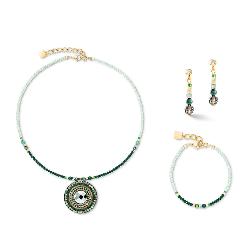 Coeur de Lion Green Gold Glamorous Amulet Necklace