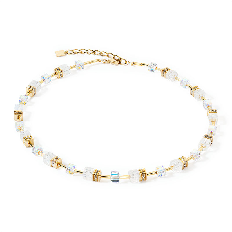 Coeur de Lion Gold White Nature Iconic GeoCUBE® Necklace