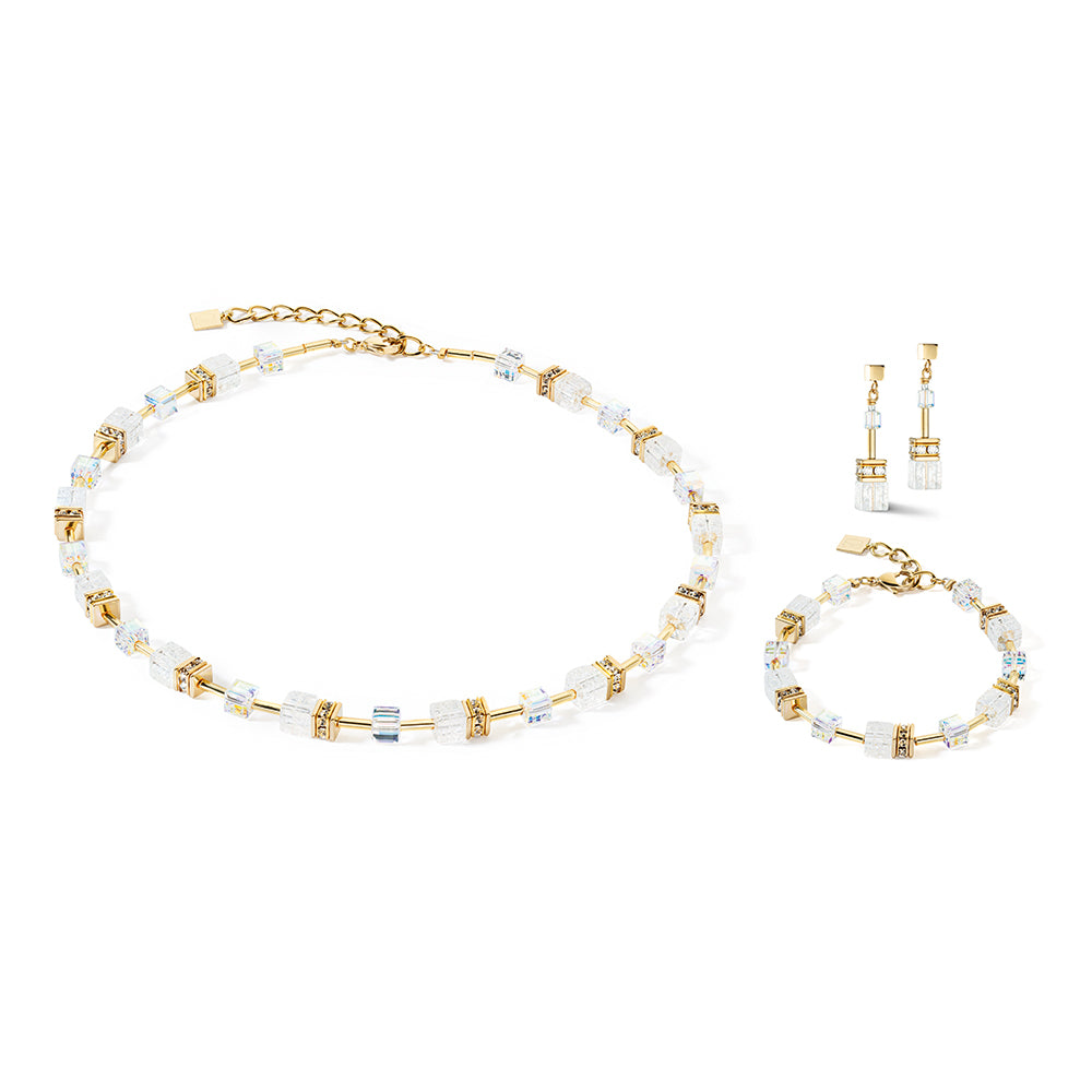 Coeur de Lion Gold White Nature Iconic GeoCUBE® Necklace