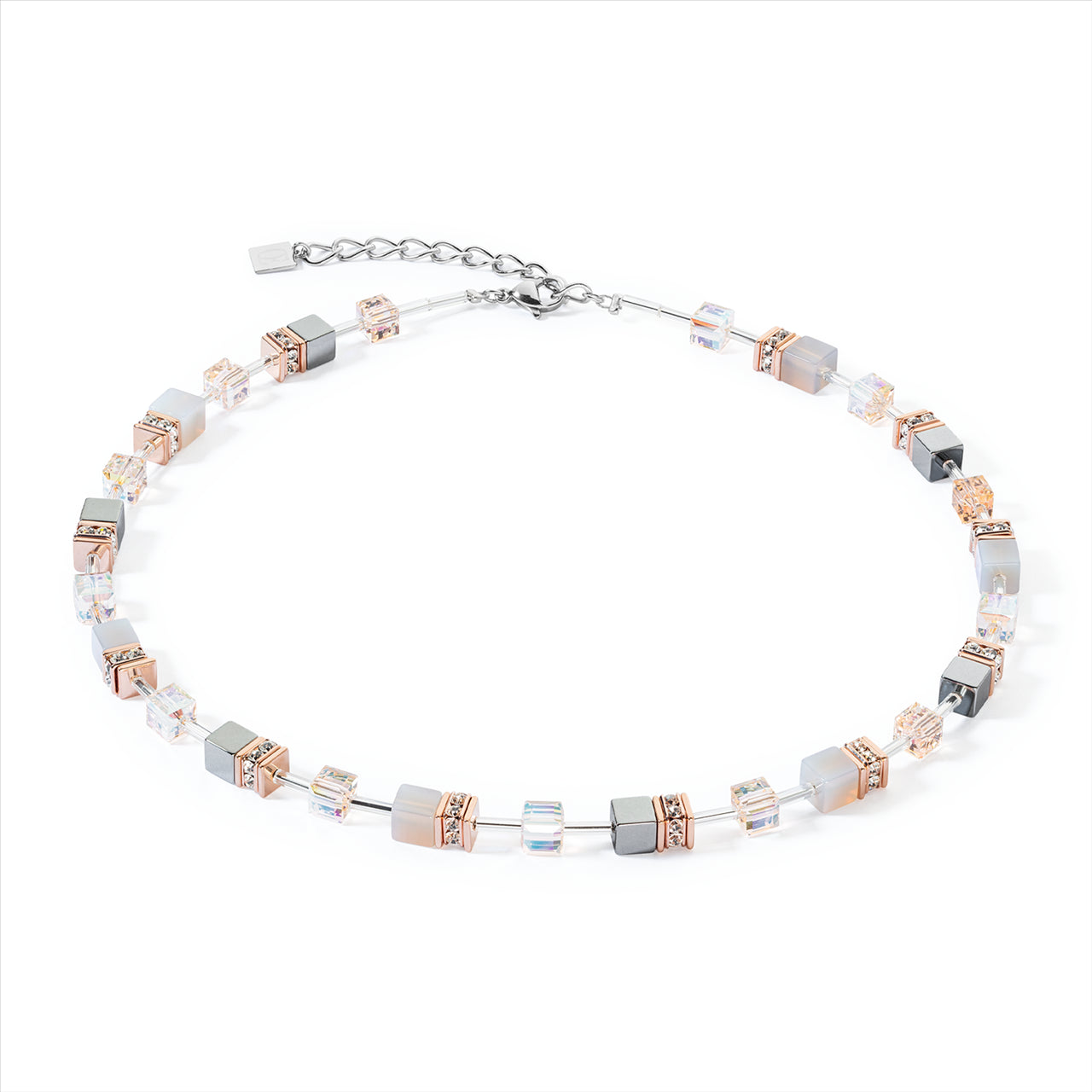 Coeur de Lion Peach Rose Gold Precious Iconic GeoCUBE® Necklace