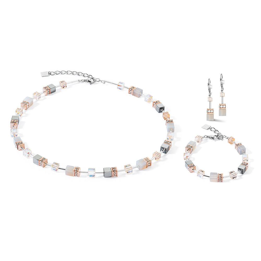 Coeur de Lion Peach Rose Gold Precious Iconic GeoCUBE® Necklace