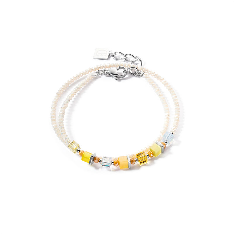 Coeur de Lion Joyful Colours Silver Yellow Wrap Bracelet