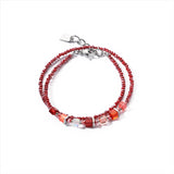 Coeur de Lion Joyful Colours Red Silver Wrap Bracelet