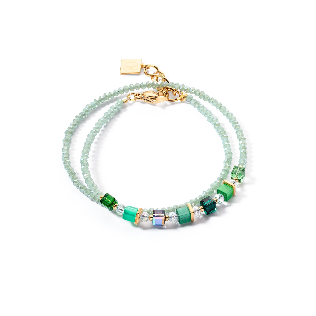 Coeur de Lion Joyful Colours Green Gold Wrap Bracelet