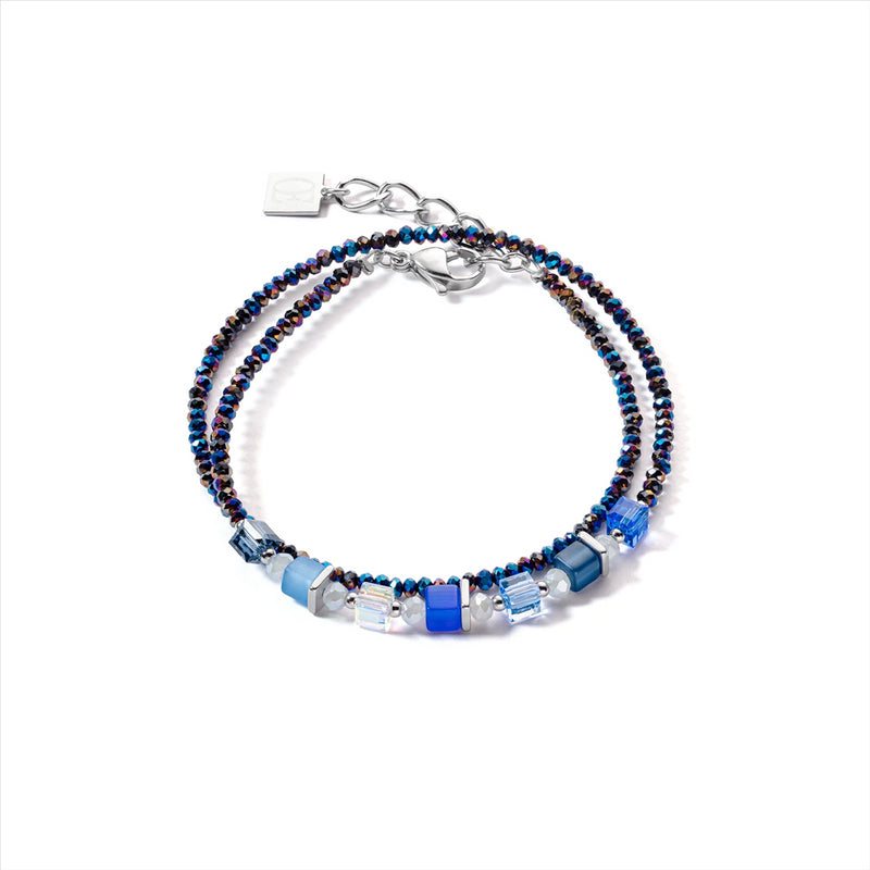 Coeur de Lion Joyful Colours Blue Silver Wrap Bracelet