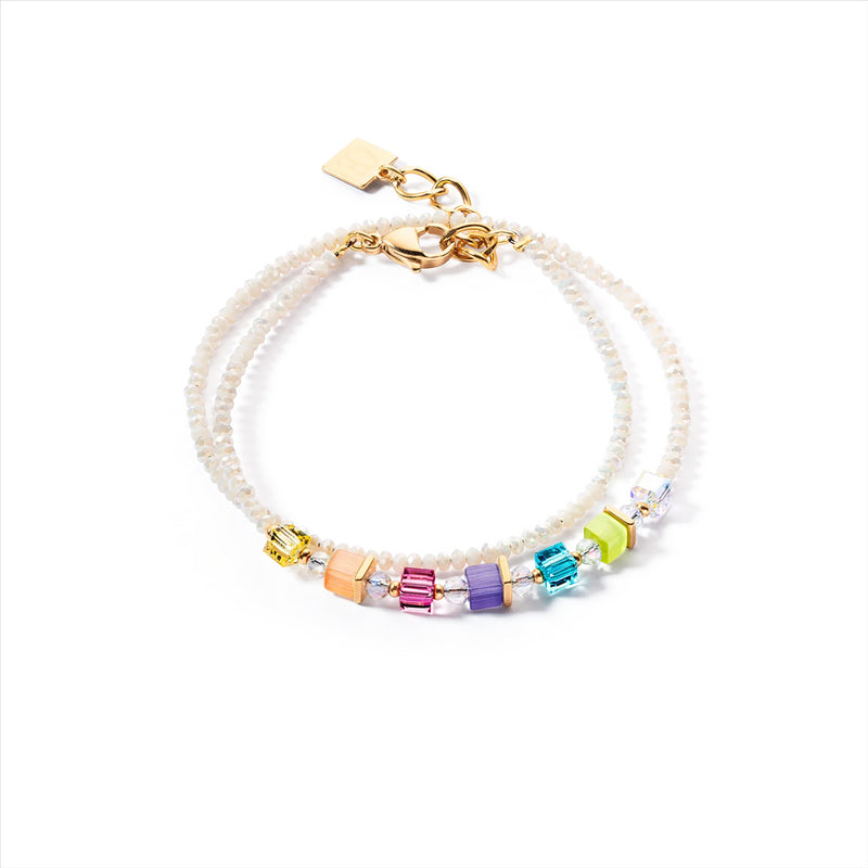 Coeur de Lion Joyful Colours Rainbow Gold Wrap Bracelet