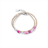 Coeur de Lion Joyful Colours Pink Silver Wrap Bracelet