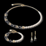 Coeur de Lion Pearl & Black Onyx Gold Fusion Earrings