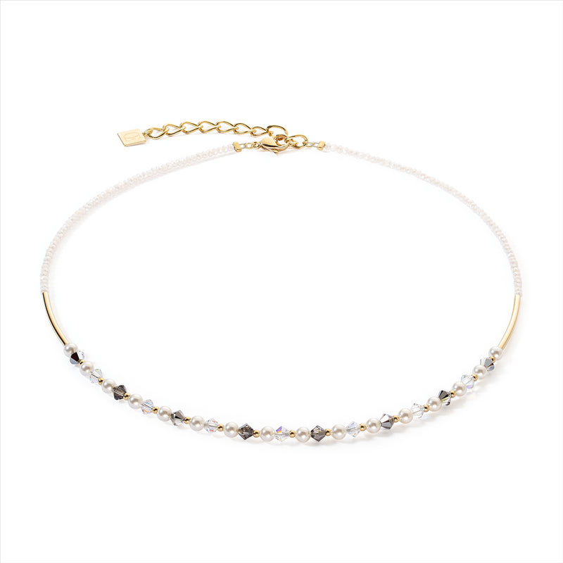 Coeur de Lion Grey Crystal Princess Pearl Necklace