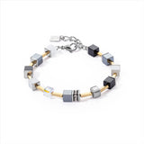 Coeur de Lion Sleek Black, White & Silver Festive GeoCube® Bracelet
