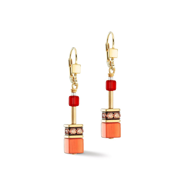 Coeur de Lion Red-Gold Iconic GeoCUBE® Earrings