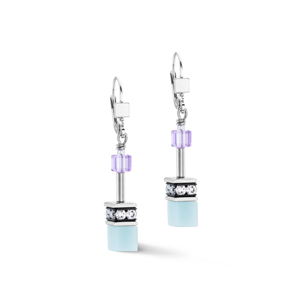 Coeur de Lion Aqua-Lilac Iconic GeoCUBE® Earrings