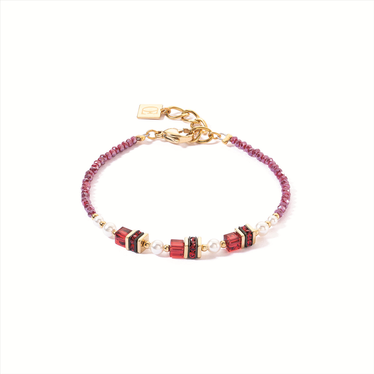 Coeur de Lion Gold-Red Sparkling Princess Bracelet