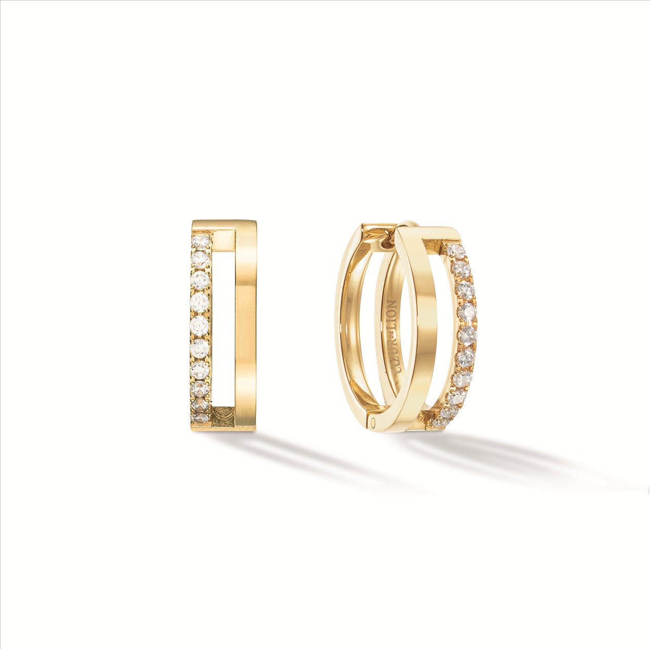 Coeur de Lion White-Gold Eternal Unity Earrings