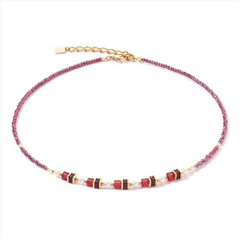 Coeur de Lion Gold-Red Sparkling Princess Necklace