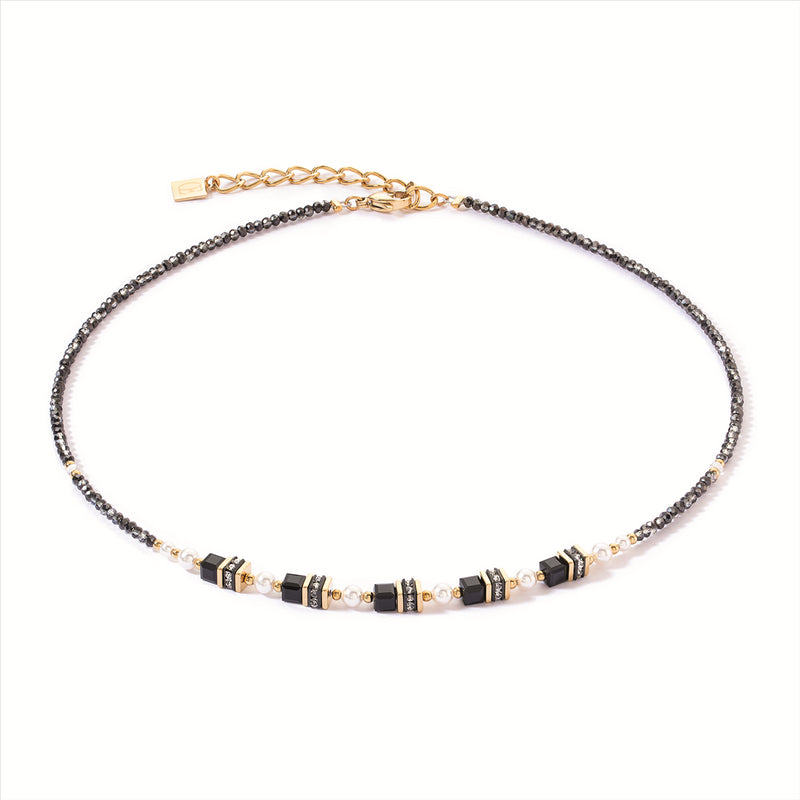 Coeur de Lion Gold-Black Sparkling Princess Necklace