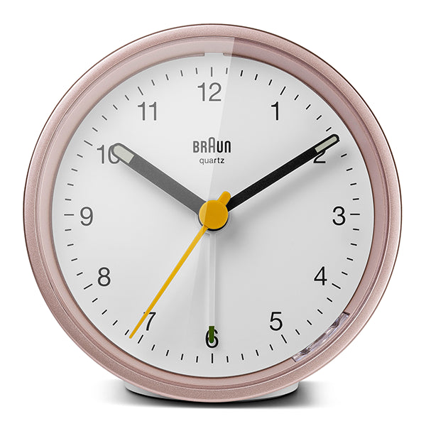 BRAUN Classic White/Rose Travel Alarm Clock