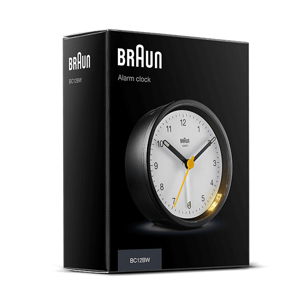 BRAUN Classic Black/White Travel Alarm Clock