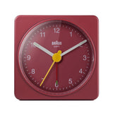 BRAUN Classic Analogue Square Red Travel Alarm Clock