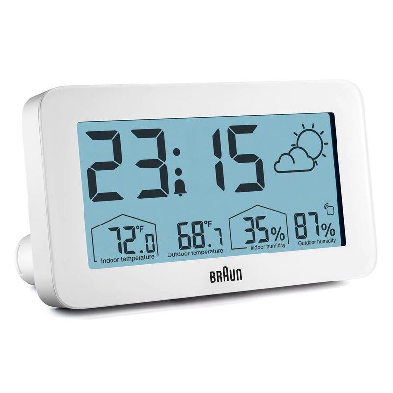 BRAUN White Weather Station Alarm Clock