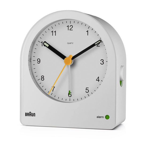 BRAUN White Backlit Analogue Alarm Clock