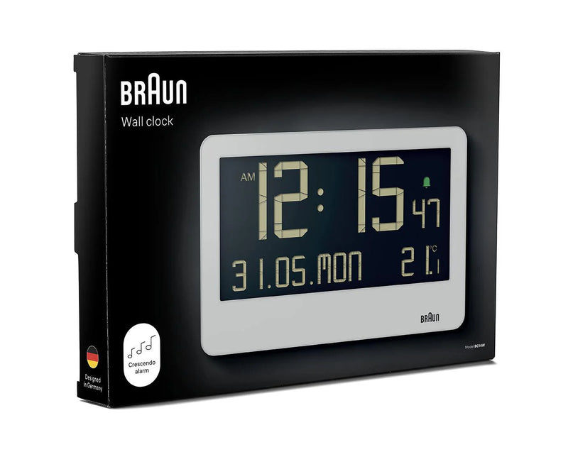 Braun Large White Digital Wall Clock