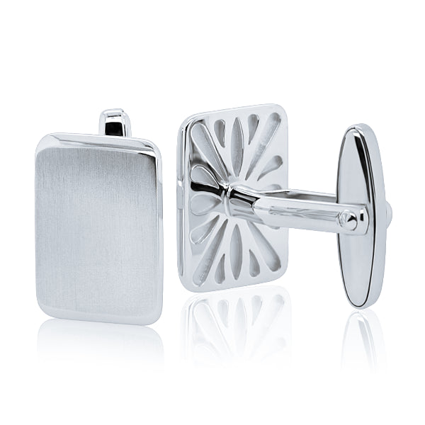 Breuning Sterling Silver Rectangular Cufflinks