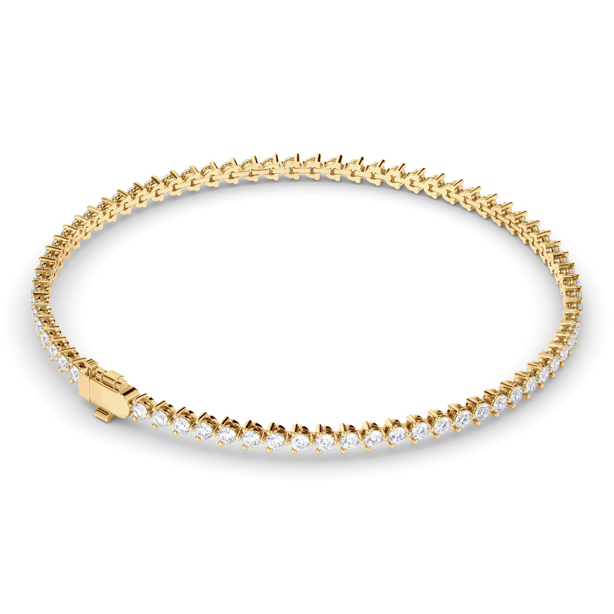 Round Brilliant Cut Natural Mined Diamond Tennis Bracelet