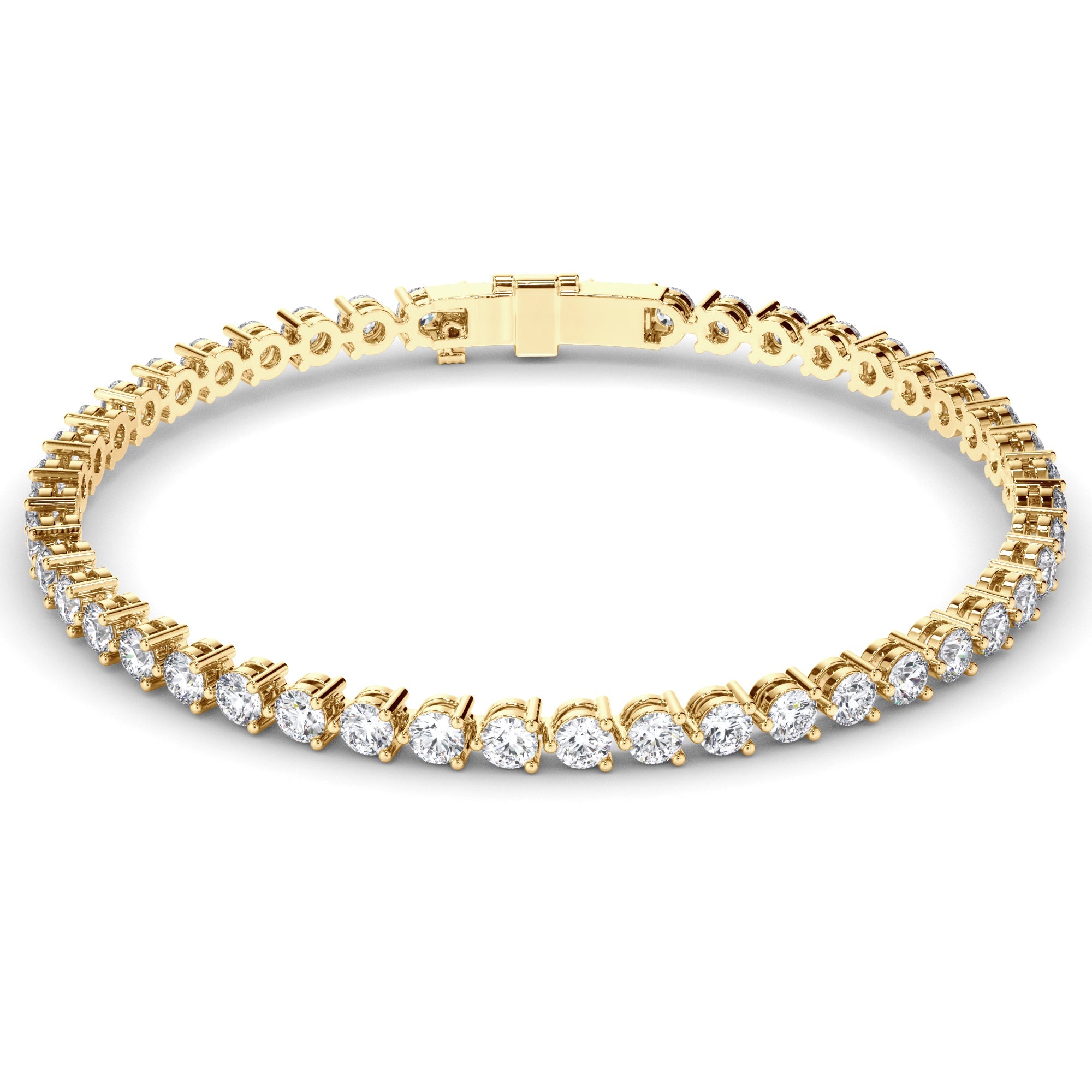 Round Brilliant Cut Natural Mined Diamond Tennis Bracelet