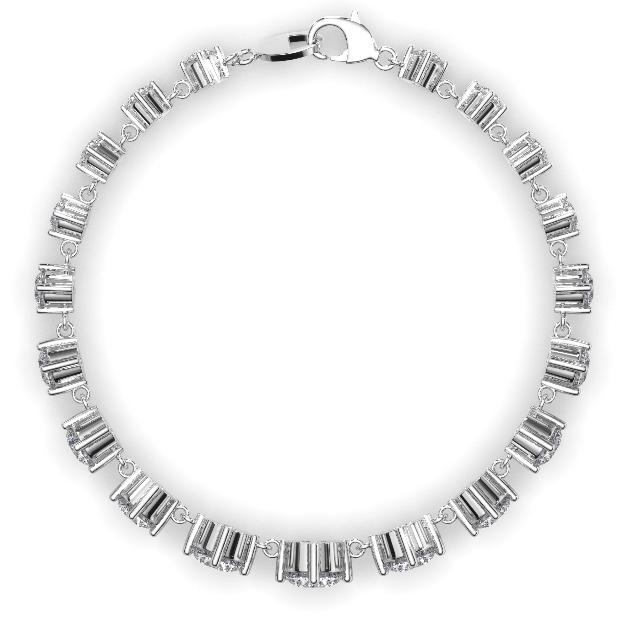Round Brilliant Cut Natural Mined Diamond Tennis Bracelet