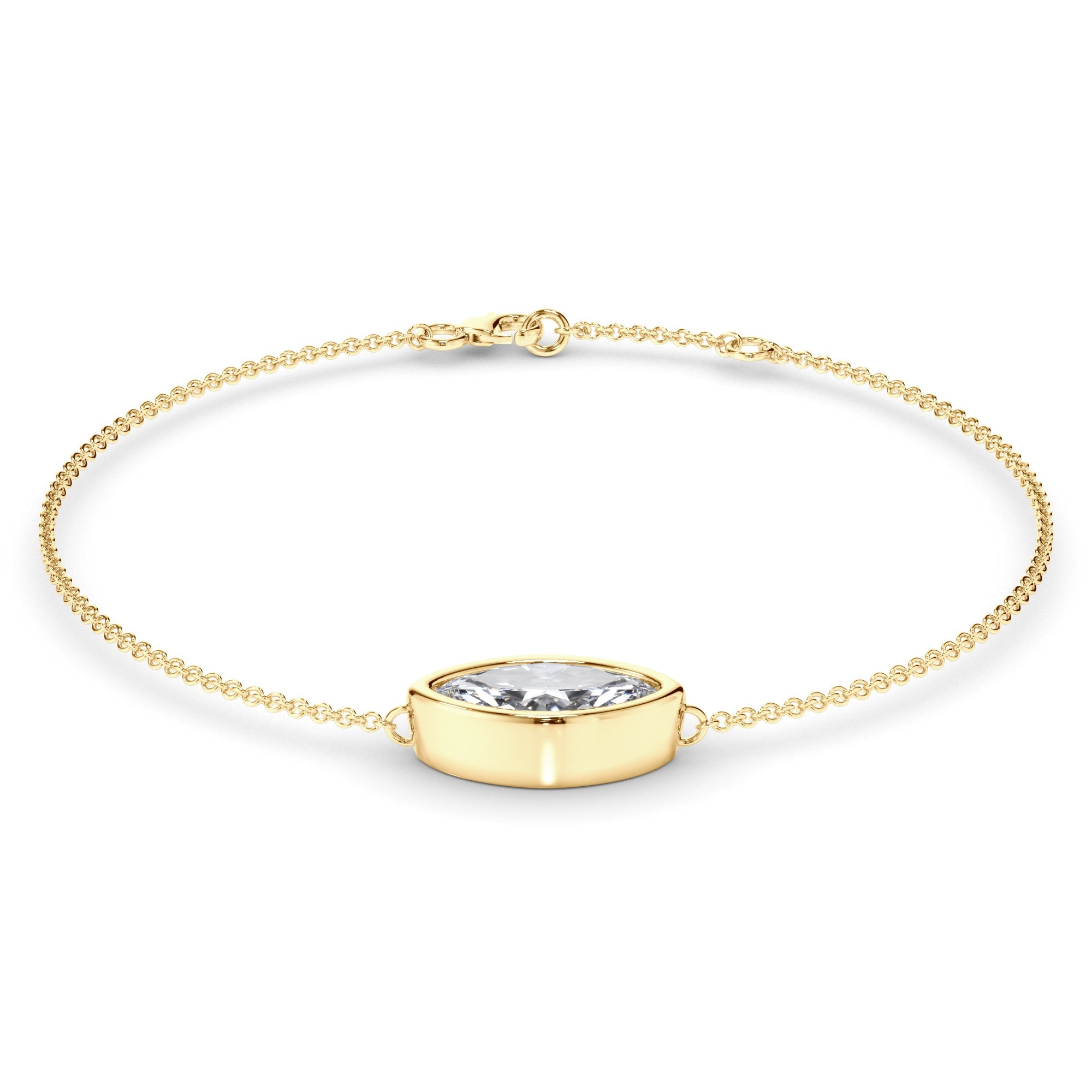 Marquise Cut Diamond Bezel Set Bracelet