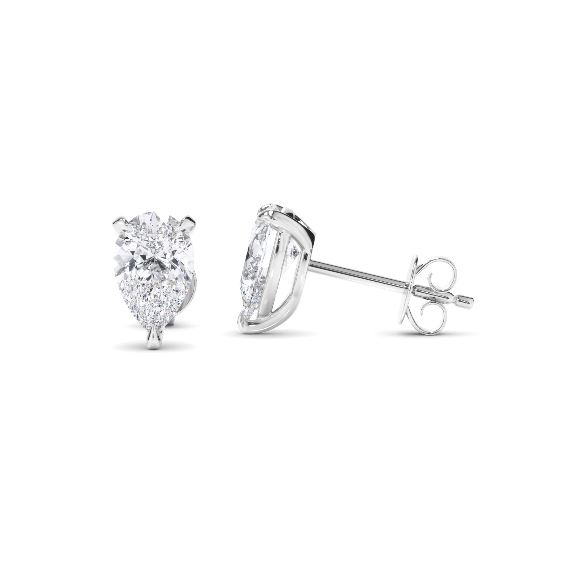 Pear Cut Diamond Stud Earrings