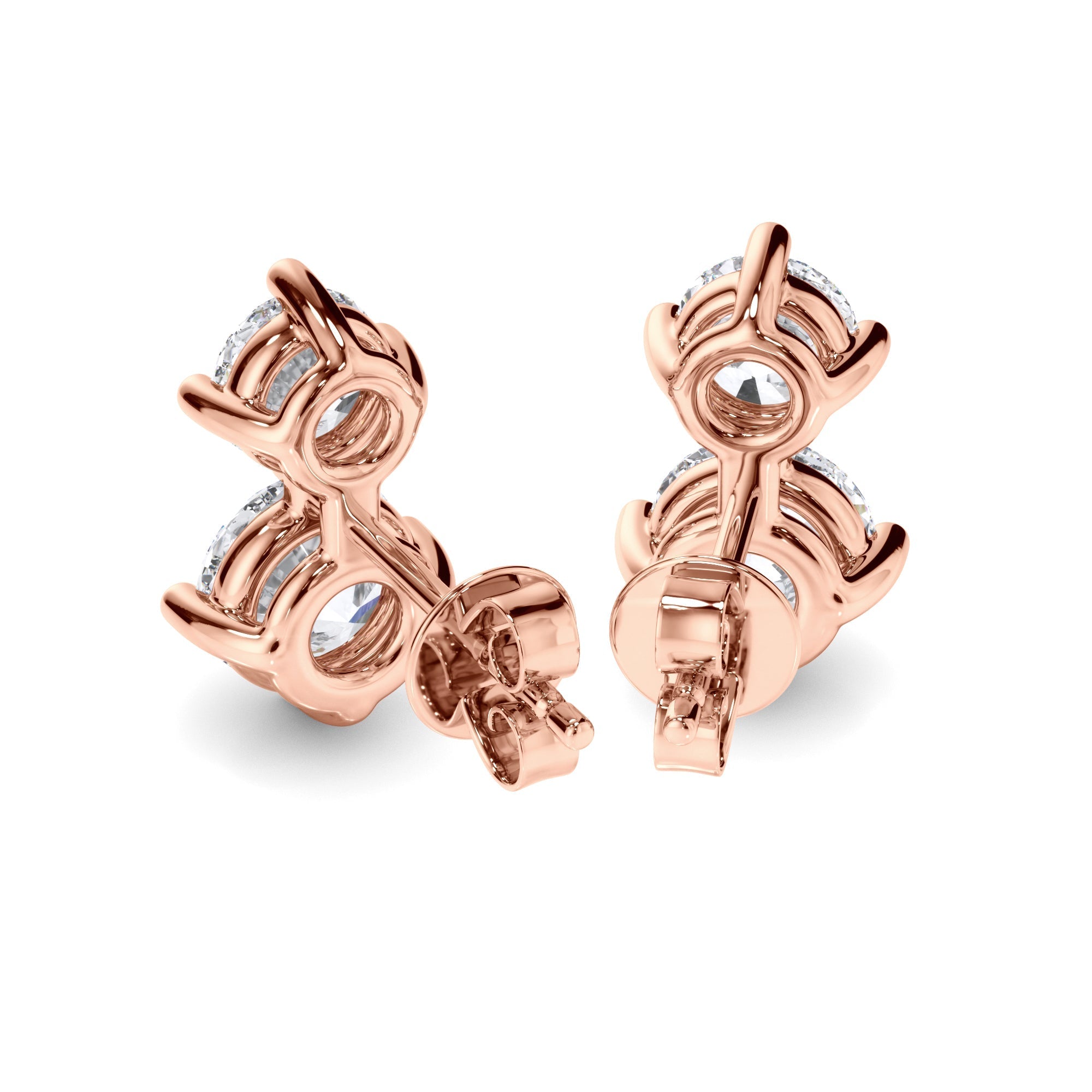 Round Brilliant Cut Diamond Stud Earrings