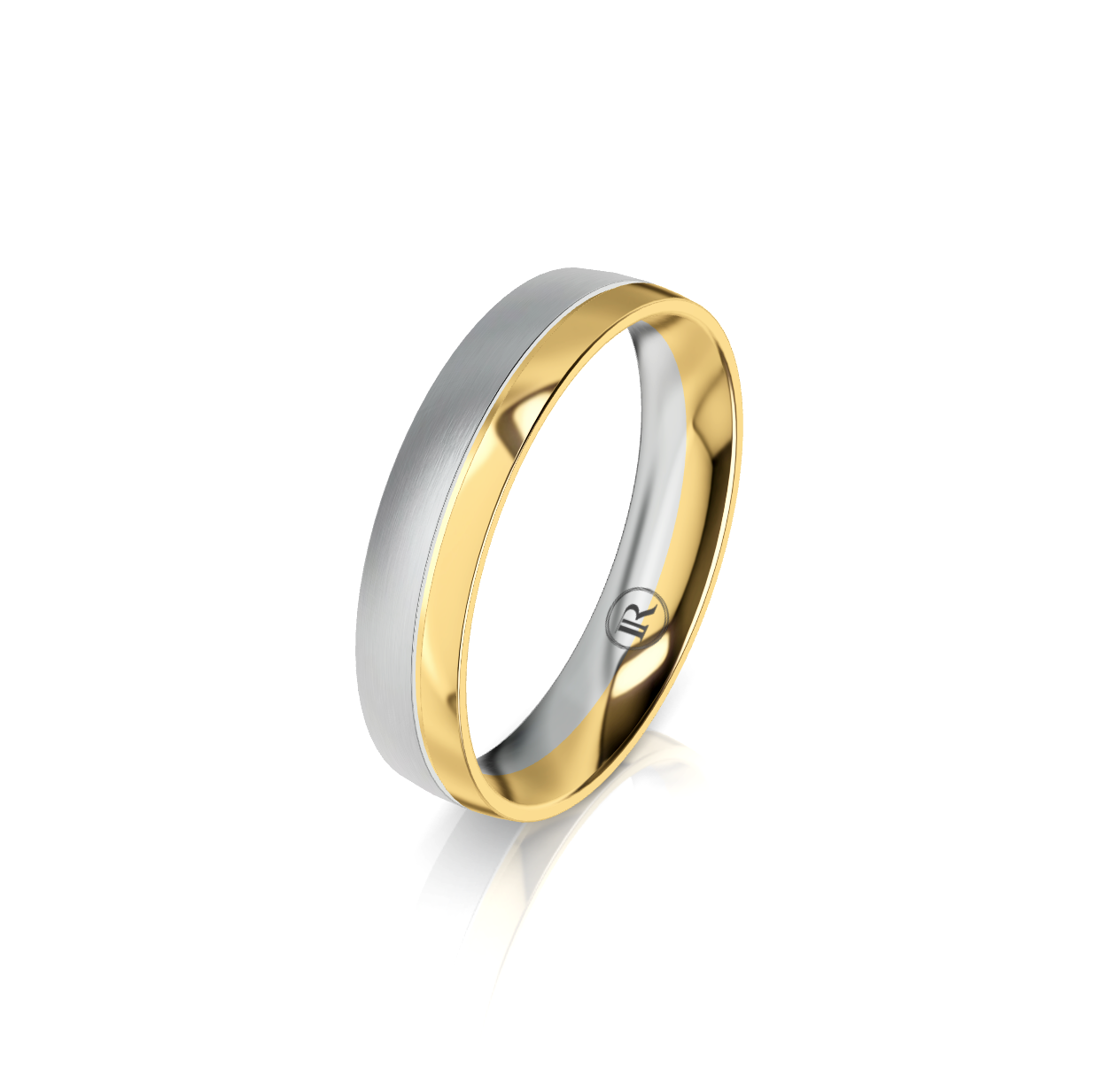 9ct White and Yellow Gold Two Tone Wedding Ring